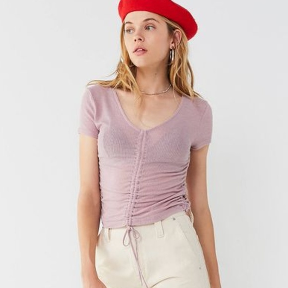 out from under alexa ruched short sleeve top